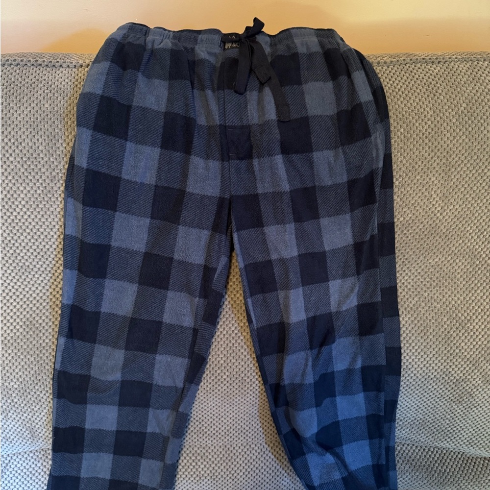 Lucky Brand Men's Blue and Black Checkered Joggers